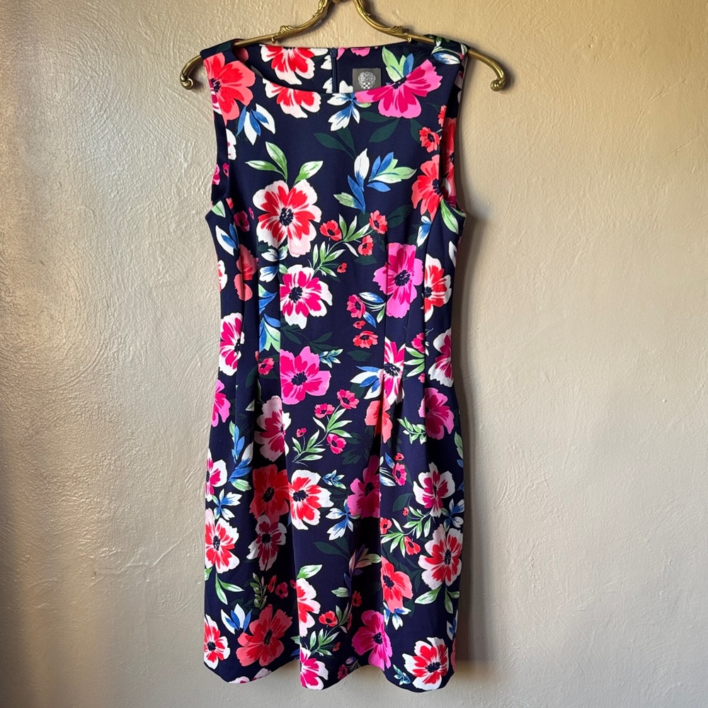 Vince Camuto Scuba Fit Floral Sleeveless Dress